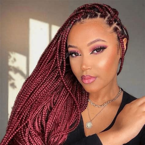 red box braids hairstyles|42 Box Braid Beauties To Help Inspire Your Next。